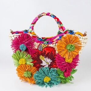 Alex Max 3D Floral Straw Beach Bag 🌺